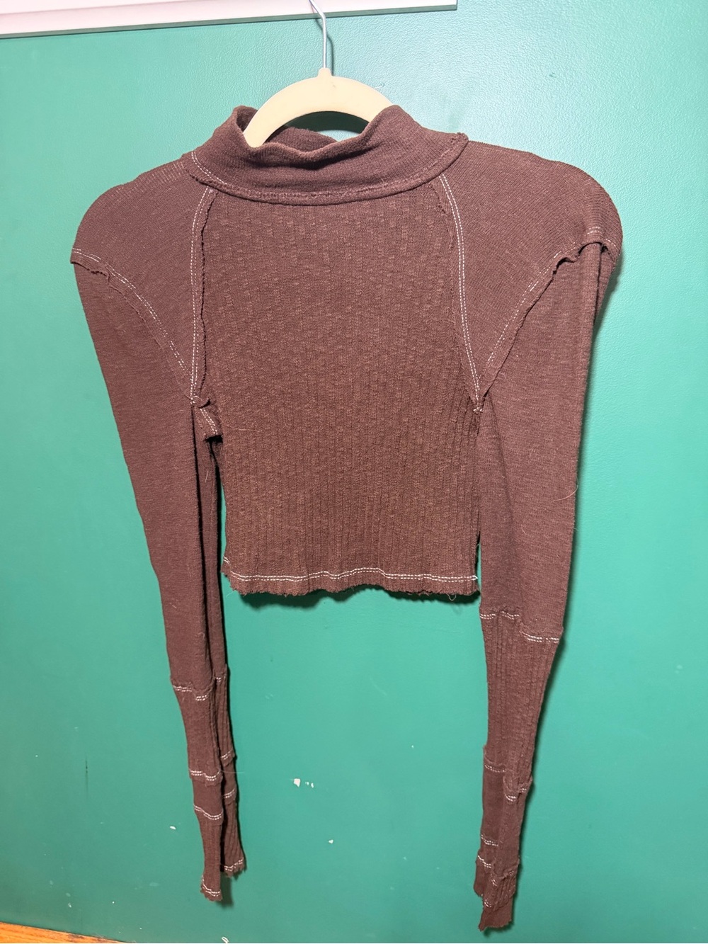 BDG Chocolate Brown Cropped Turtleneck Sweater
